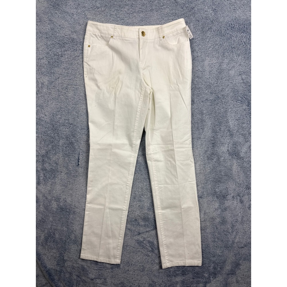 Style & Co Womens White Straight Leg Denim Jeans Size 6 Stretch Cotton Blend
